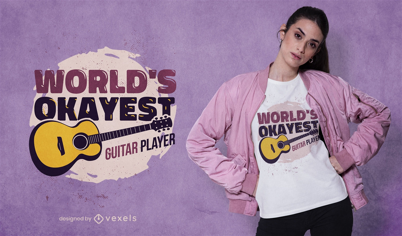 Worlds okayest guitar player t-shirt design