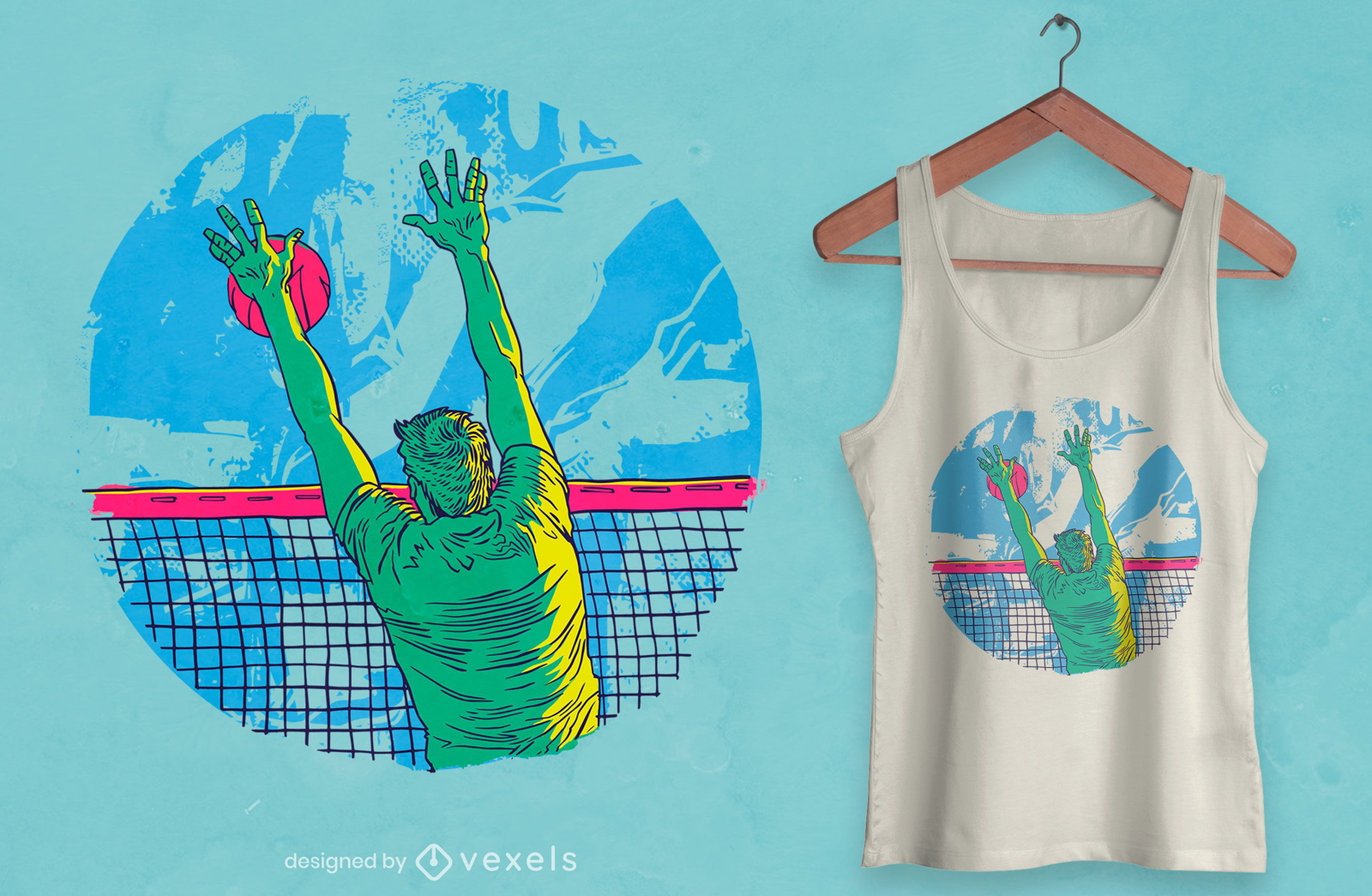 Volleyballspieler-Sport-T-Shirt-Design