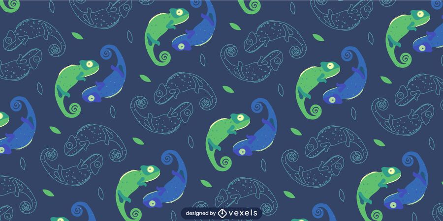 Green tones symmetric chameleons pattern Green tones symmetric chameleons pattern