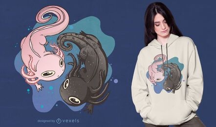 Design de camiseta de natação axolotl animal