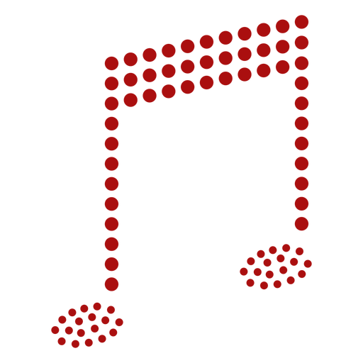 Dotted music note flat PNG Design