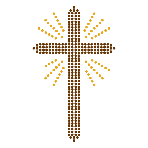 Dotted cross flat PNG Design