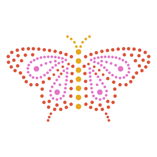 Butterfly dots flat PNG Design