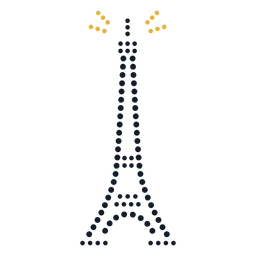 Eiffel tower dots flat Transparent PNG