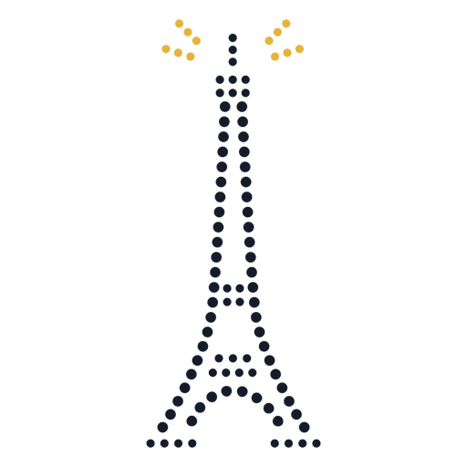 Torre Eiffel puntos planos Diseño PNG
