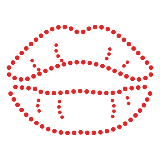 Lips dots flat PNG Design