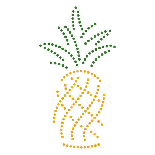 Ananas punktiert flach PNG-Design