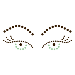 Gepunktete blaue Augen flach PNG-Design