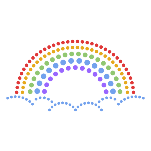 Rainbow dots flat PNG Design