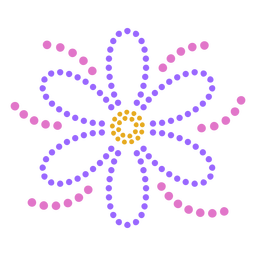 Flor punteada plana Diseño PNG
