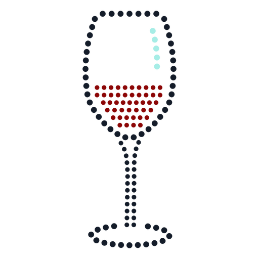 Wine glass dots flat PNG Design