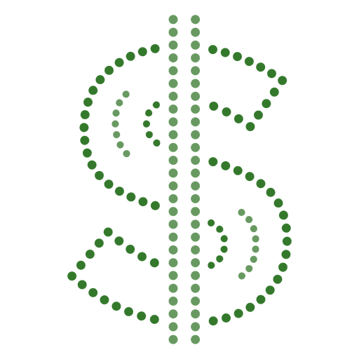 Money sign dots flat PNG Design