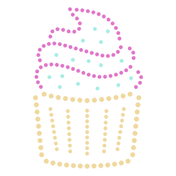 Cupcake puntos planos Diseño PNG