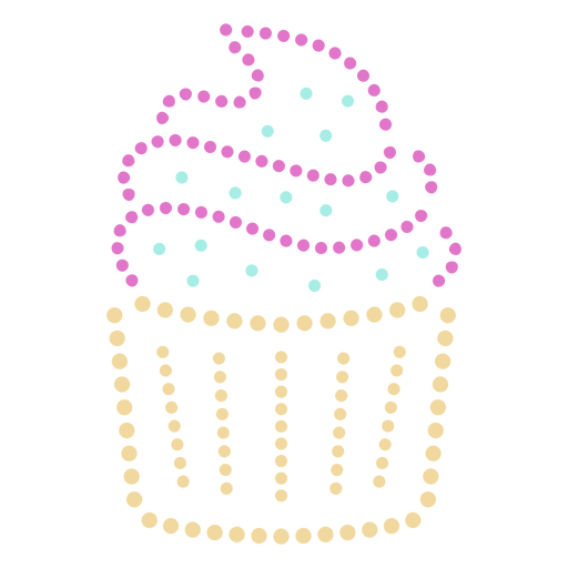 Cupcake puntos planos Diseño PNG