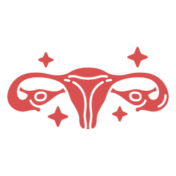Human uterus sparkly cut out