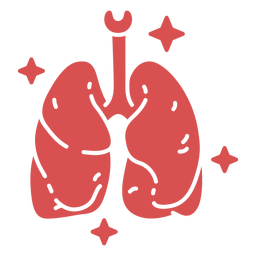 Human lungs sparkly cut out PNG Design