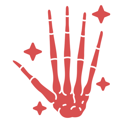 Human hand bones sparkly cut out PNG Design