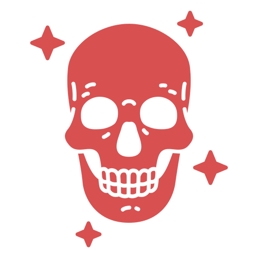 Human skull cut out PNG Design