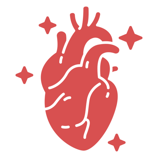 Human heart cut out PNG Design