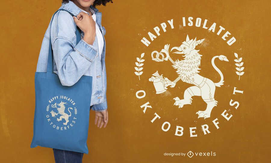 Oktoberfest flat griffin tote bag design Oktoberfest flat griffin tote bag design