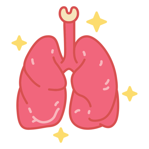 Trazo de color de órgano de cuerpo de pulmones Diseño PNG