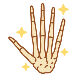 Skeleton hand spooky color stroke PNG Design