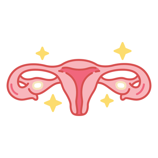 Trazo de color del órgano del cuerpo del útero Diseño PNG