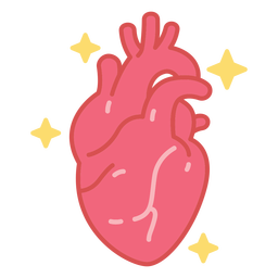 Pink human heart color stroke PNG Design