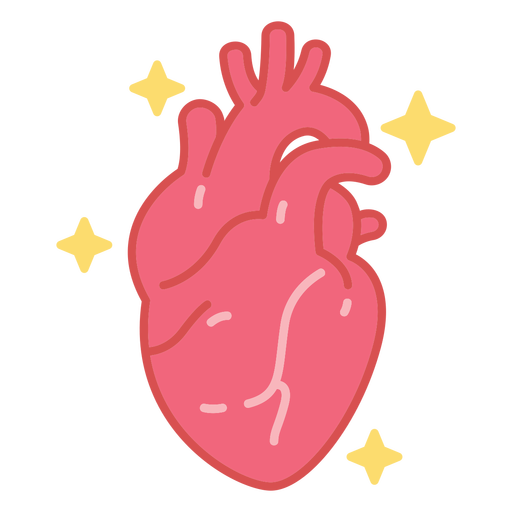 Rosa menschlicher Herzfarbstrich PNG-Design