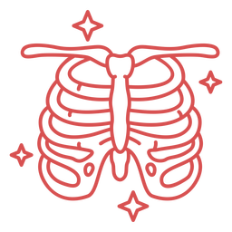 Skeleton rib cage stroke Transparent PNG