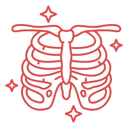 Curso de caixa torácica de esqueleto Desenho PNG