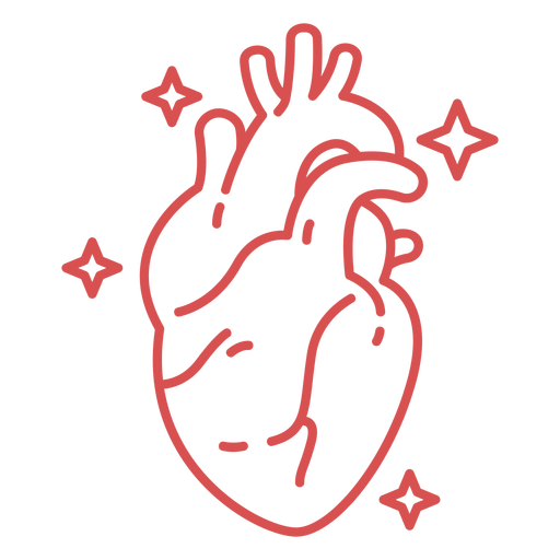 Pink human heart stroke  PNG Design