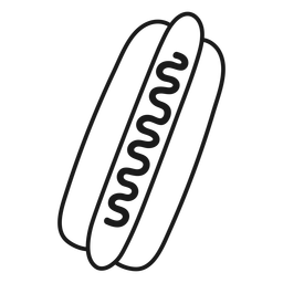 Golpe de perrito caliente con mostaza Diseño PNG