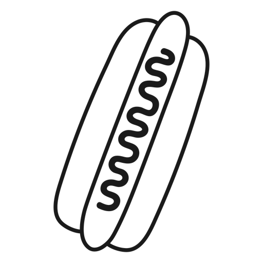 Mustard hot dog stroke PNG Design