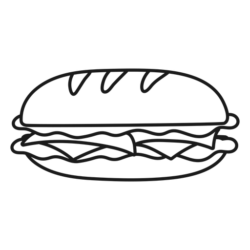 Bread sandwich stroke PNG Design