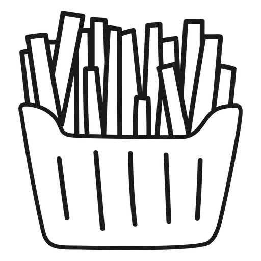 Fries in a bag stroke PNG Design