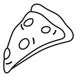 Pizza With Pepperoni Stroke PNG & SVG Design For T-Shirts