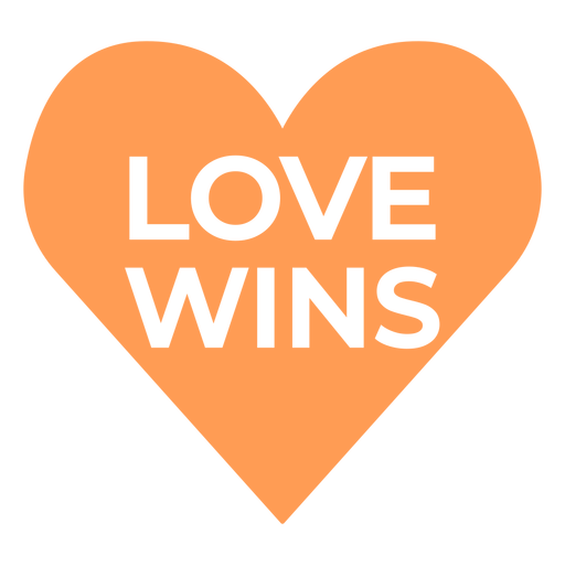 Liebe gewinnt Herzabzeichen PNG-Design
