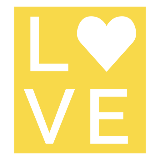 Insignia de amor amarillo Diseño PNG