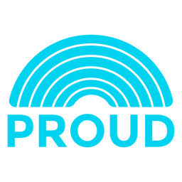 Proud rainbow badge quote PNG Design