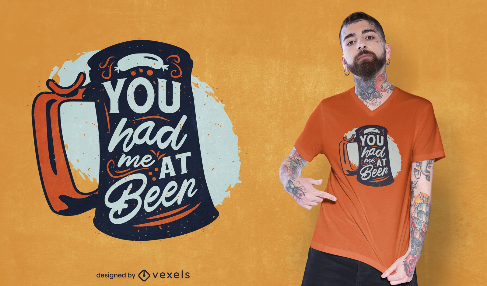Você me conquistou no design de camisetas de cerveja