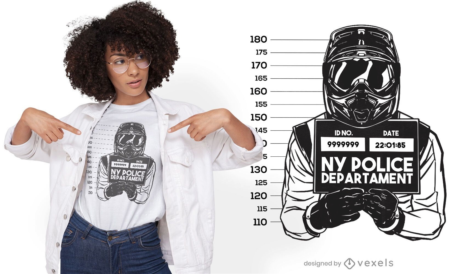 Mugshot motorcycle driver t-shirt design