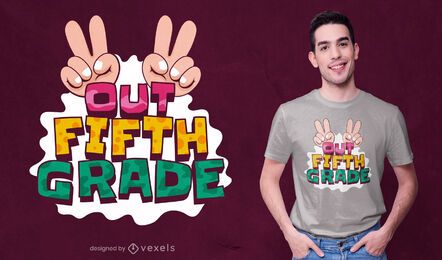 Fifth grade graduation cartoon t-shirt design