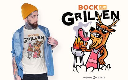 Deer barbecue cooking t-shirt design