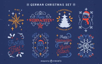 Beautiful set of christmas elements in German Beautiful set of christmas elements in German