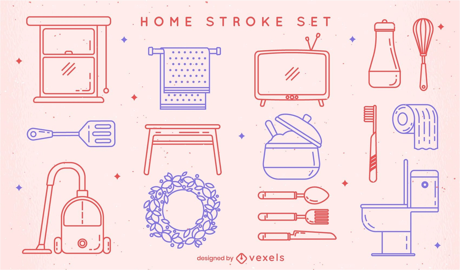 Set von Home-Stroke-Elementen