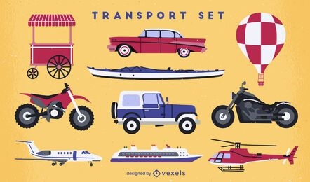 Transport vehicles flat set