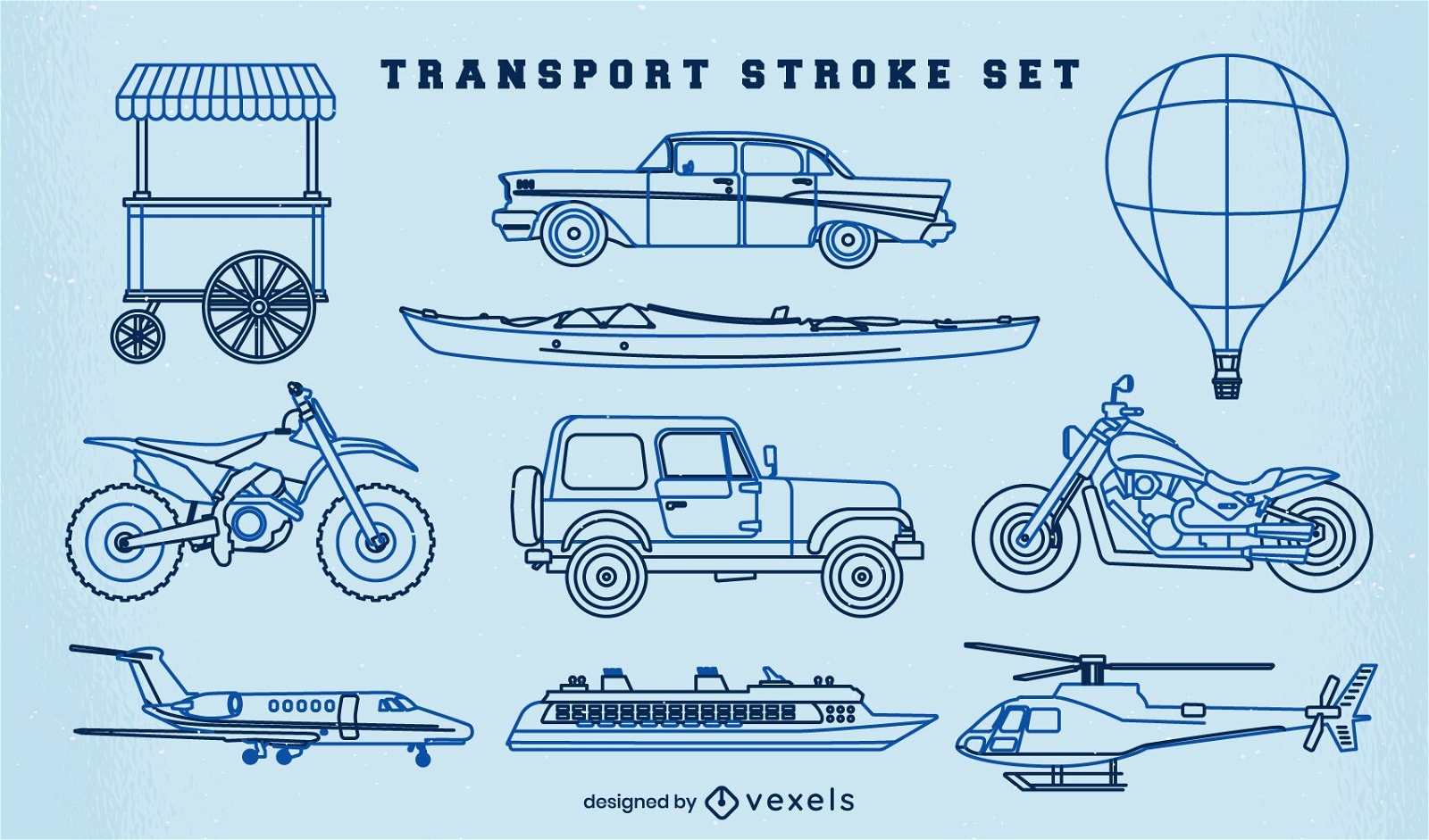 Set of transport vehicles stroke