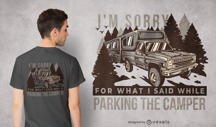 Parking the camper quote t-shirt design Parking the camper quote t-shirt design