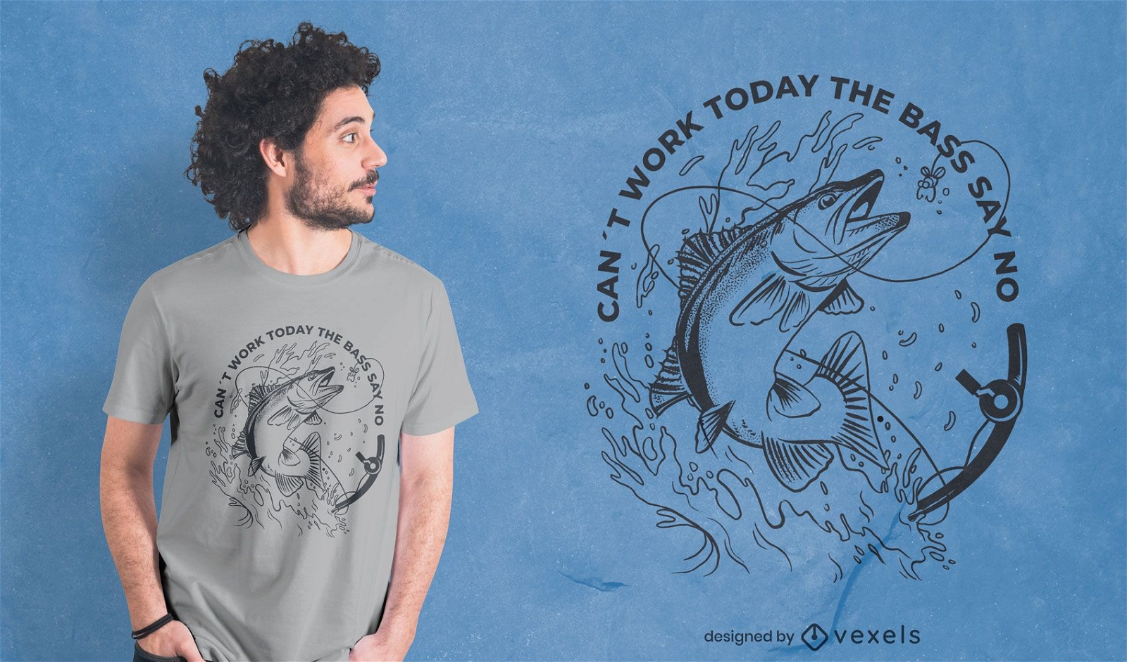 Can't work today fishing quote t-shirt design